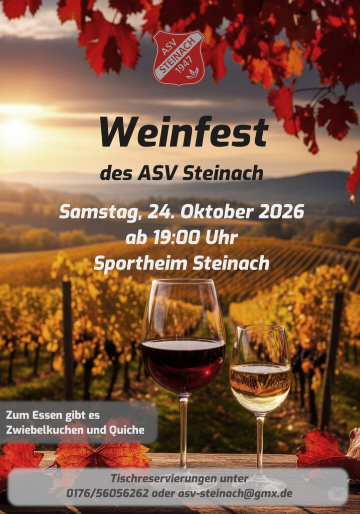 Weinfest des ASV Steinach am 24.10.2026